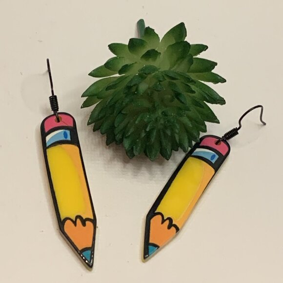 Pencil Earring, Teacher Appreciation Gift, Educator Earring, Teacher Earring - Picture 3 of 5